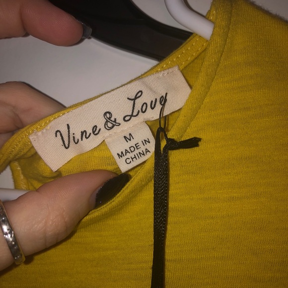 NWT Mustard Ruffle Sleeve Shirt - Picture 3 of 6